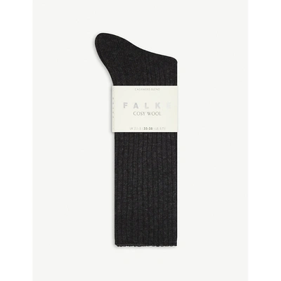 Falke Cosy Wool-cashmere Socks In 3089 Anthracite Melange
