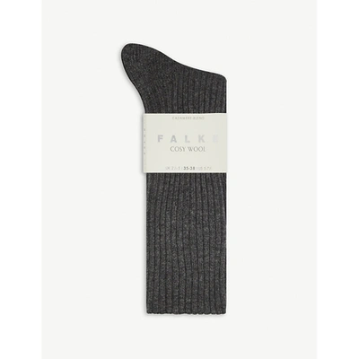 Falke Cosy Wool-cashmere Socks In 3399 Grey Mix