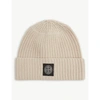 Stone Island Mens Antique Rose Brand-patch Wool Beanie Hat