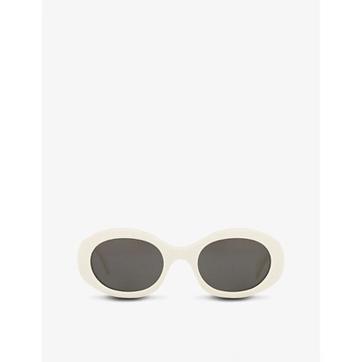 Celine Cl40194u Oval-frame Acetate Sunglasses In Grey