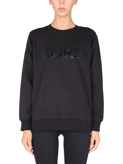 Michael Michael Kors Black Cotton Sweatshirt With Logo Print