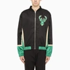 Just Don Nylon Taffeta And Camouflage Velvet Jacket In Black