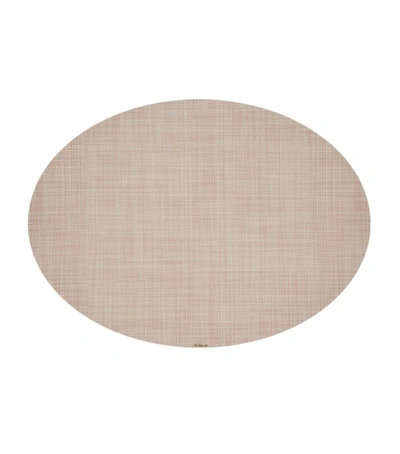 Chilewich Mini Basketweave Oval Placemat In Pink
