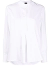Aspesi Band-collar Cotton Shirt In 白色