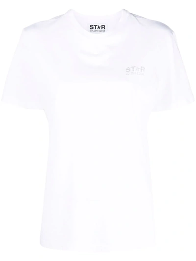 Golden Goose Star-print Cotton T-shirt In Bianco/argento