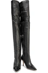 GIANVITO ROSSI STEFANIE SMOOTH AND PATENT-LEATHER THIGH BOOTS,3074457345626326660