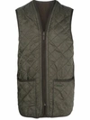 Barbour Sleevelees Quilted Jacket Polarquilt Waist In 绿色
