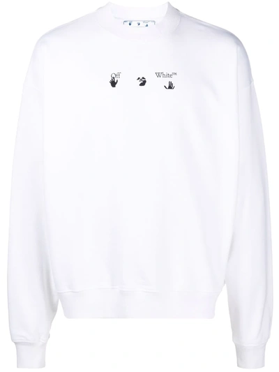 Off-white Arrow Marker Logo Cotton Sweatshirt In White