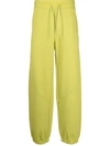 Msgm Logo-embroidered Cotton Track Pants In Green