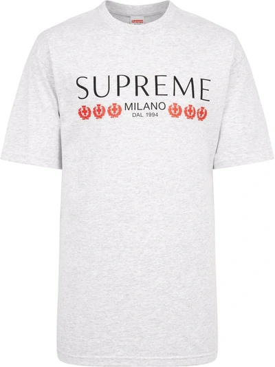 Supreme Milano Logo-print T-shirt In Grey