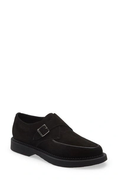Saint Laurent Anthony Monk Strap Shoe In Black