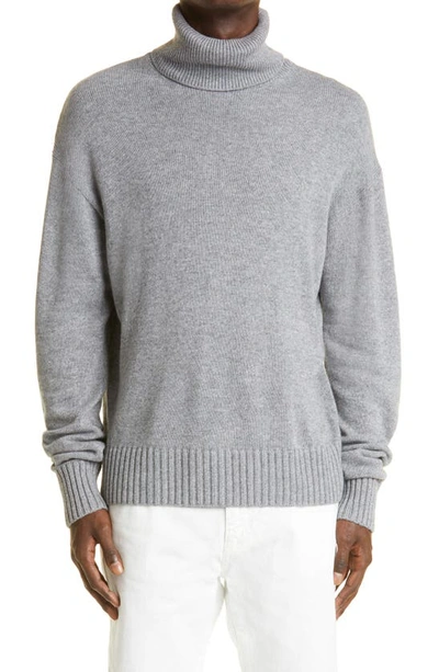 Off-white Knitted Turtleneck Jumper In Medium Grey