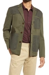 Ted Baker Skylai Colorblock Sport Coat In Dark Green