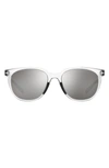 Under Armour 54mm Polarized Uacircuit Round Sunglasses In Crystal / Silver Mirror
