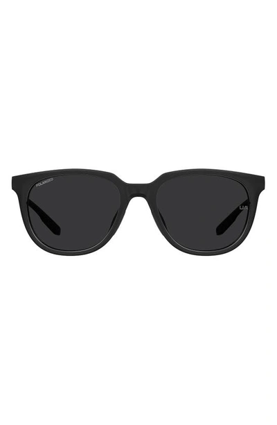 Under Armour 54mm Polarized Uacircuit Round Sunglasses In Black / Gray Pz