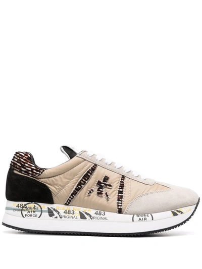 Premiata Conny Panelled Sneakers In Neutrals