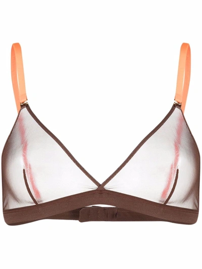 Maison Close Mesh Triangle Bra In Brown