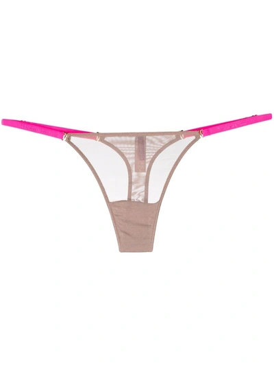 Maison Close Mesh Mini Thong In Neutrals