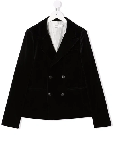 Bonpoint Teen Double-breasted Blazer In Black