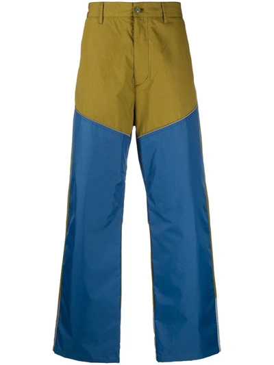 Moncler Bi-colour Cotton And Nylon-shell Trousers In Multicolour