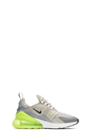 Nike Kids' Air Max 270 Sneaker In Bone/ Black/ Volt/ Grey