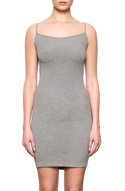 Skims Lounge Rib Slipdress In Heather Grey