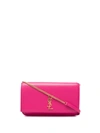 Saint Laurent Monogram Phone Shoulder Bag In Fuxia Couture