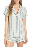 Nordstrom Lingerie Moonlight Short Pajamas In Grey Pearl Htr Micro Stripe