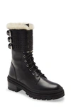 ALAÏA TREKKING GENUINE SHEARLING LINED LUG SOLE BOOT,AA3B058CK091