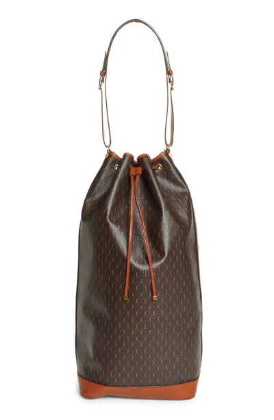 Saint Laurent Le Monogramme Drawstring-tie Leather Bucket Bag In Chocolate