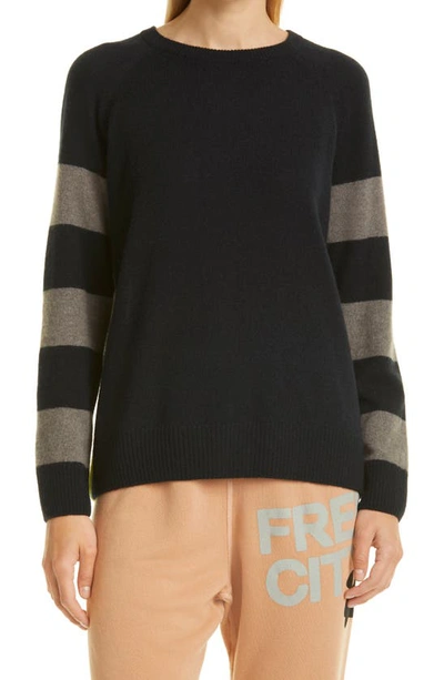 Freecity Featherweight Rabbitstrikes Superluxe Cashmere Sweater In Deeplynavy Rabbit
