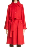 Dolce & Gabbana Belted Single-breasted Wool Coat In Red