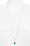 Kendra Scott Cass Long Pendant Necklace In Gold Teal Howlite