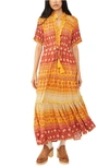 Free People Rare Feeling Pleated Maxi Dress In Goldenrod Combo
