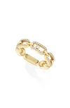 Messika Move Uno Diamond Link Ring In Yellow Gold