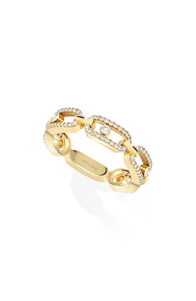 Messika Move Uno Diamond Link Ring In Yellow Gold