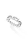 Messika Move Uno Diamond Link Ring In White Gold