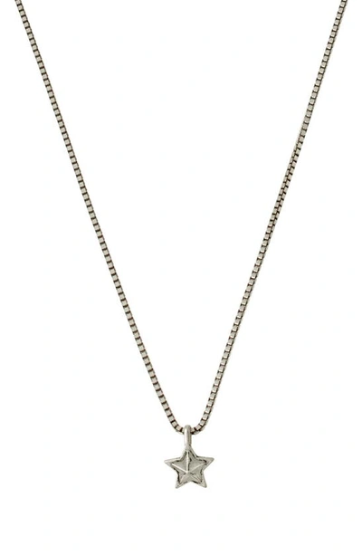 Allsaints Star Sterling Silver Pendant Necklace In Warm Silver
