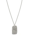 ALLSAINTS TEXTURED TAG STERLING SILVER PENDANT NECKLACE,375542SLV041