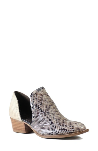 Diba True Shy Town Bootie In Snake/ Beige