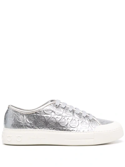 Ferragamo Gancini Low-top Sneakers In Grey