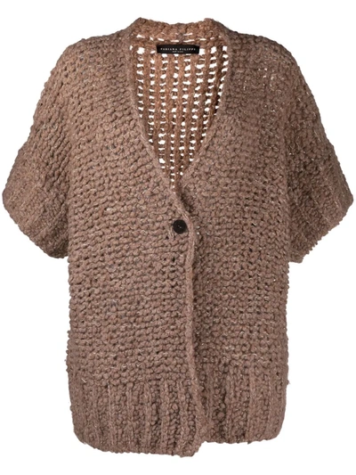 Fabiana Filippi Open Knit Short-sleeve Cardigan In Neutrals