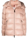 Moncler Maire Hooded Quilted Shell Down Jacket In Pink