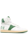 RHUDE RHECESS LEATHER HIGH-TOP SNEAKERS