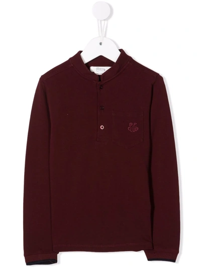 Bonpoint Kids' 无领polo衫 In Red