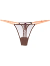 Maison Close Mesh Mini Thong In Brown