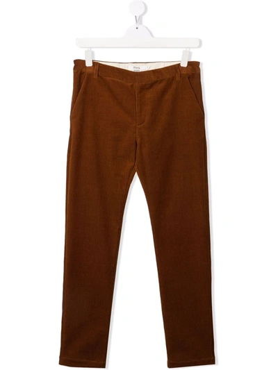 Bonpoint Teen Corduroy Straight-leg Trousers In Brown