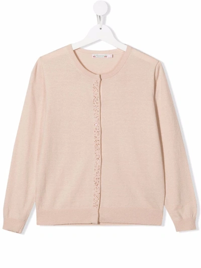 Bonpoint Teen Sequin-embellished Cardigan In Neutrals