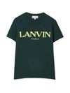 LANVIN UNISEX DARK GREEN T-SHIRT,N25041 666