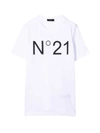 N°21 Logo-print Short-sleeve T-shirt In Bianco